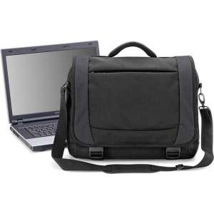 Quadra Schoudertas - Laptoptas DeLuxe Black/Dark Graphite