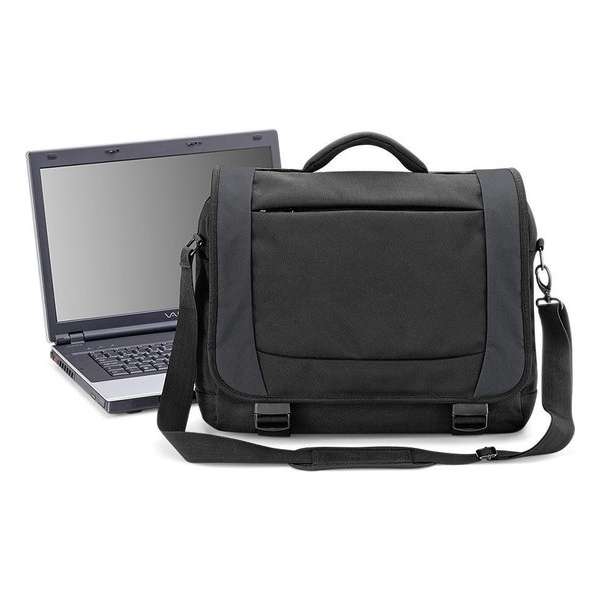 Quadra Schoudertas - Laptoptas DeLuxe Black/Dark Graphite