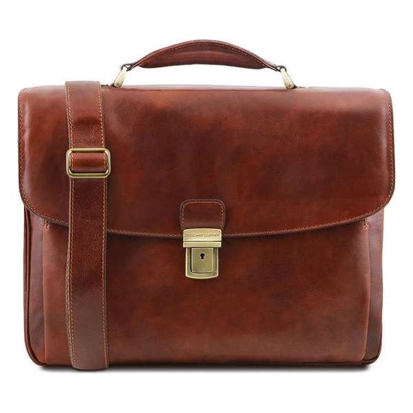 Tuscany Leather Alessandria laptoptas Bruin TL141448