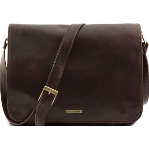 Tuscany Leather Unisex Schoudertas Donker Bruin