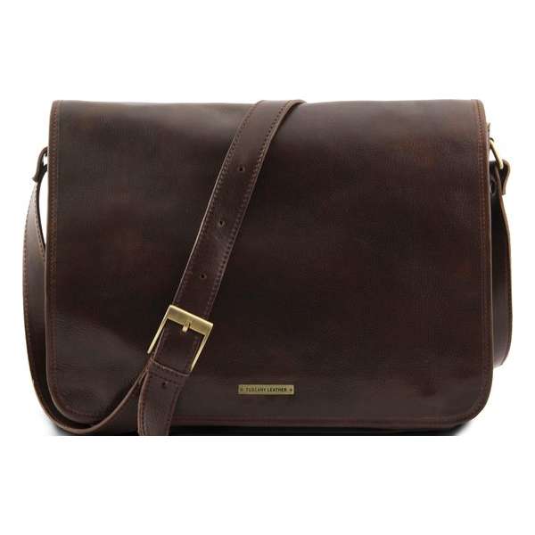 Tuscany Leather Unisex Schoudertas Donker Bruin