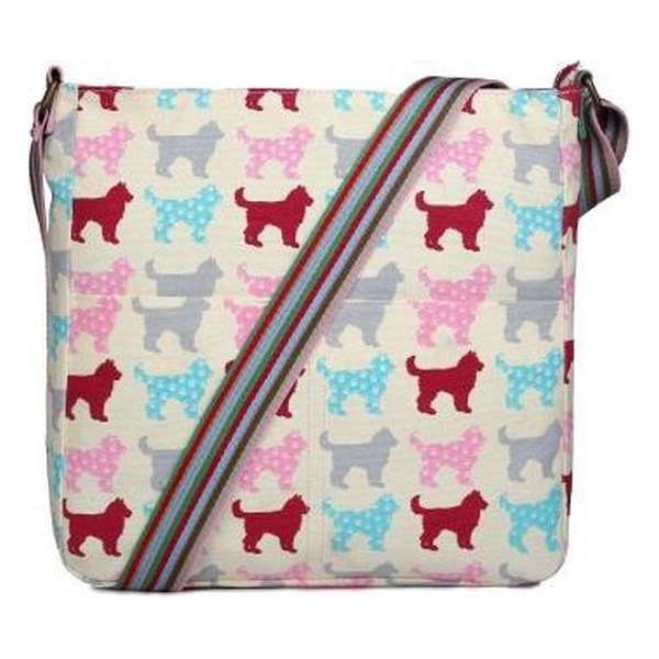 MISS LULU Canvas Schoudertas DOG . - L1104DG BG)