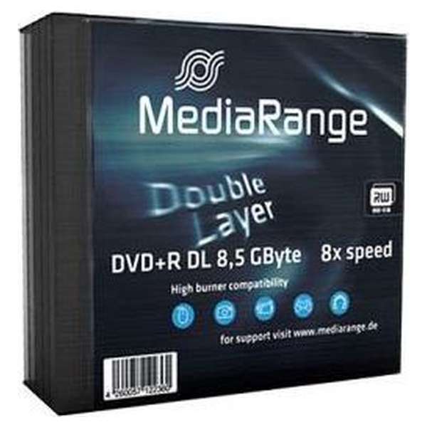 DVD+R MediaRange 8.5GB 5pcs Pack Double Layer 8x Slim