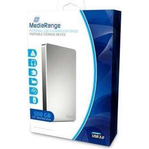 MediaRange USB 3.0 HDD 500GB externe harde schijf Zilver