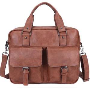 Wimona Camila 2077 Schoudertas / Laptoptas - 15,4 inch - Cognac