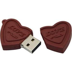 Chocolade hart usb stick 32GB -1 jaar garantie – A graden klasse chip