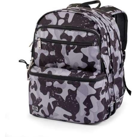 JEVA Square Dark Camou - Rugzak met Camouflage print - met gymtas