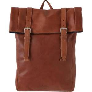 Raw Materials Tas -  Rugzak  - Reistas - Eco Leer - Denim binnenvoering - Cognac