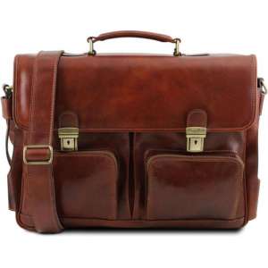 Tuscany Leather 1st Class Heren Aktetas Bruin