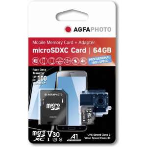 AgfaPhoto-MicroSDXC-UHS-I-64GB-Prof.-High-Speed-U3-V30-A1