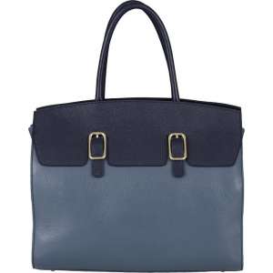 BELUCIA SALE BELUCIA OVADA DAMES HANDTAS LARGE KALFSLEER BICOLOR BLAUW Dames Handtas Blauw