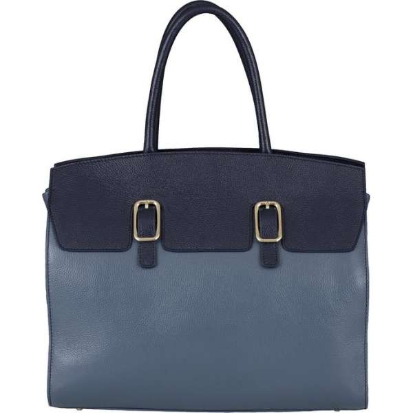 BELUCIA SALE BELUCIA OVADA DAMES HANDTAS LARGE KALFSLEER BICOLOR BLAUW Dames Handtas Blauw