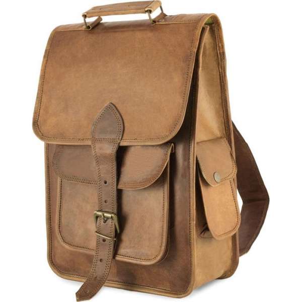 Arya Leren Rugtas 15.5″ - Leren rugzak - Leren laptoptas - Leren werktas - BAGOA