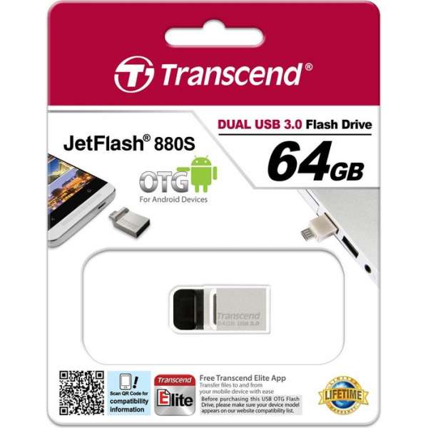Transcend OTG JetFlash 880S - USB-stick - 64 GB