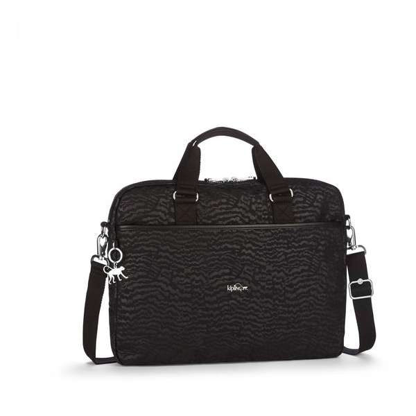 Kipling Kaitlyn Laptoptas Black Garden - Dames - Polyamide - Zwart