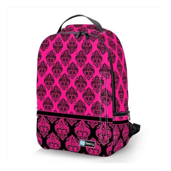 Laptop rugzak 17,3 Deluxe roze patroon chique - Sleevy - schooltas