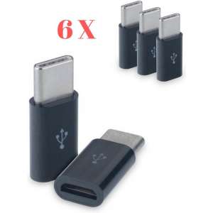 KELERINO. Set van 6 verloop adapter Micro USB-adapter naar USB 3.1 Type-C