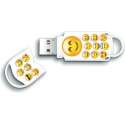 Integral INFD16GBXPREMOJI USB flash drive 16 GB USB Type-A 2.0 Wit, Geel