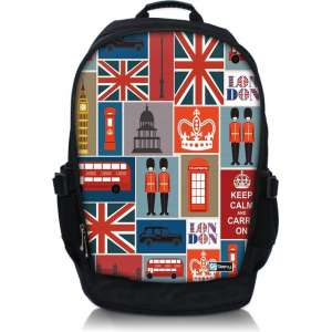 Sleevy 17,3 laptop rugzak Londen patroon - schooltas