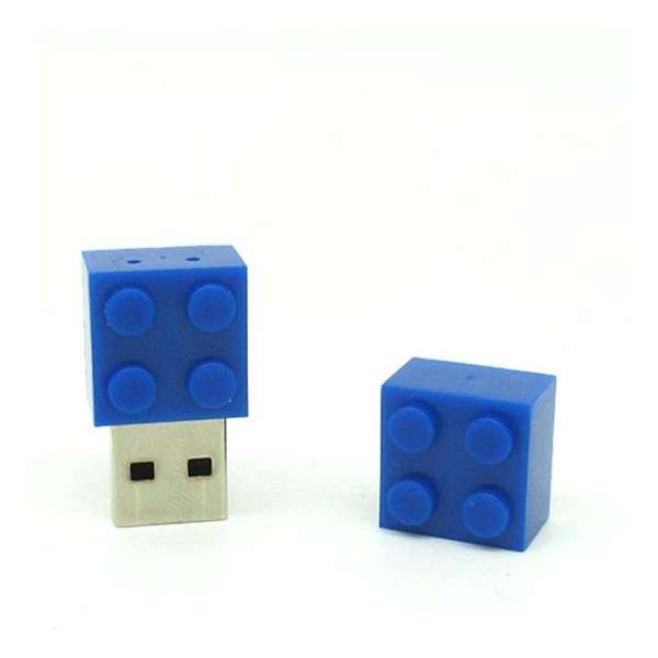USB stick 8 GB - Bouwsteen blokje - blauw