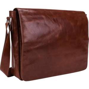 Leonhard Heyden Cambridge messenger L 13 inch - Cognac