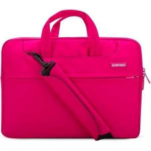 POFOKO 12 inch laptoptas met schouderband - Magenta