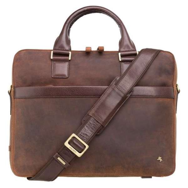 Visconti Leren 13" Laptoptas - Toscana Collectie - Business Tas - RFID - Havana Tan (TC88)