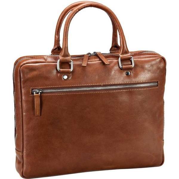 Leonhard Heyden Cambridge laptoptas 1-vaks 13 inch - Cognac