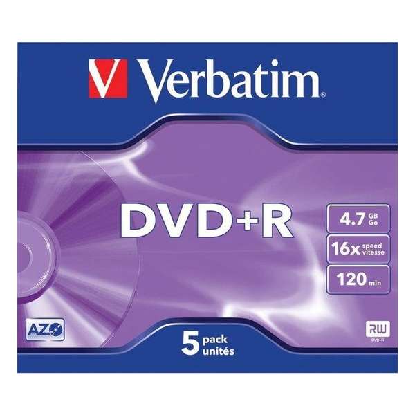 DVD+R Verbatim 4,7GB 5pcs Pack 16x JewelCase retail