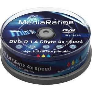 DVD-R MediaRange mini 10pcs Spindel Inkjet Full Printable