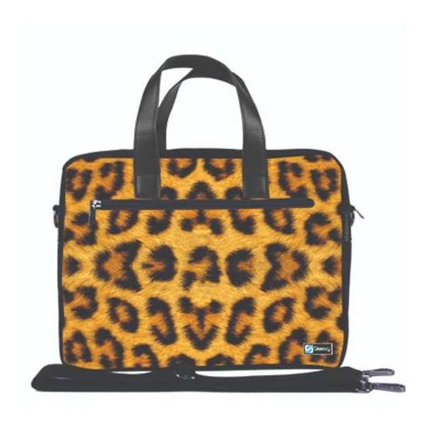 Laptoptas 17,3 / schoudertas luipaard print - Sleevy - laptoptas - schooltas