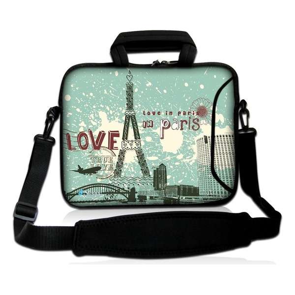 Sleevy 17.3 inch laptoptas Love in Paris