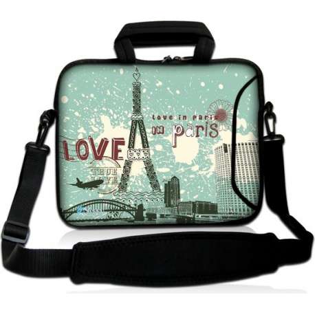 Sleevy 17.3 inch laptoptas Love in Paris