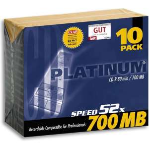 CD-R Platinum 700MB 10pcs Slim 52x