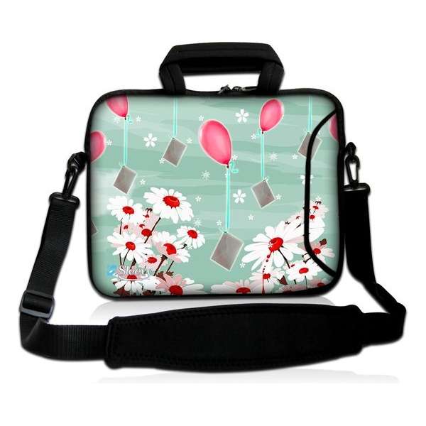 Laptoptas 17,3 inch bloemen en ballonnen - Sleevy