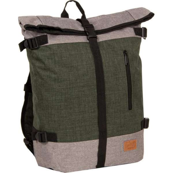 New Rebels Creek Roll Top Backpack Dark Green/Anthracite VII | Rugtas | Rugzak.