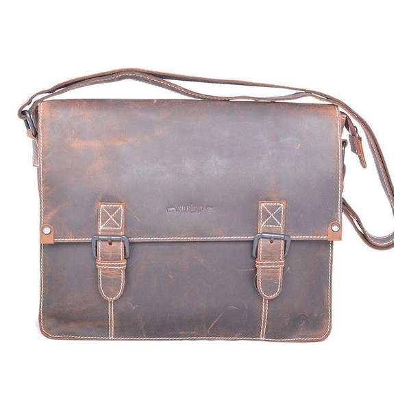 Buffelleren messenger bag, cognac-Arrigo