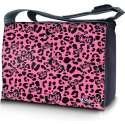 Sleevy 17,3 laptoptas / messenger tas roze panterprint - laptoptas - schooltas