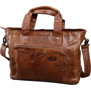 Dames bussines tas Pride and Soul leer met verschillende compartimenten, kleur cognac . 47601