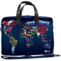 Laptoptas 13,3 / schoudertas artistieke wereldkaart - Sleevy - laptoptas - schooltas