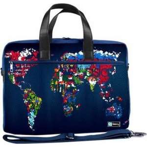 Laptoptas 13,3 / schoudertas artistieke wereldkaart - Sleevy - laptoptas - schooltas