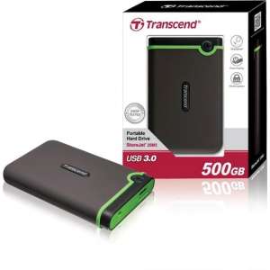 Transcend StoreJet 25M3 500GB - Externe harde schijf / Grijs