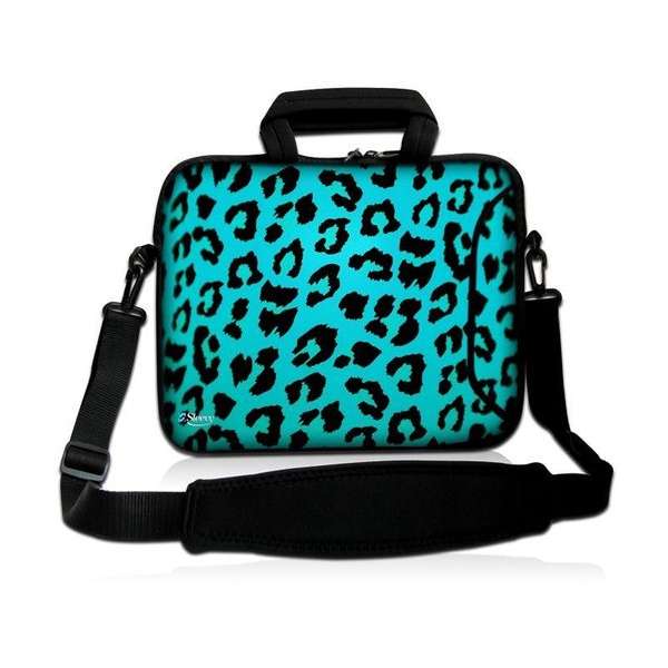 Laptoptas 11,6 inch blauwe panterprint - Sleevy