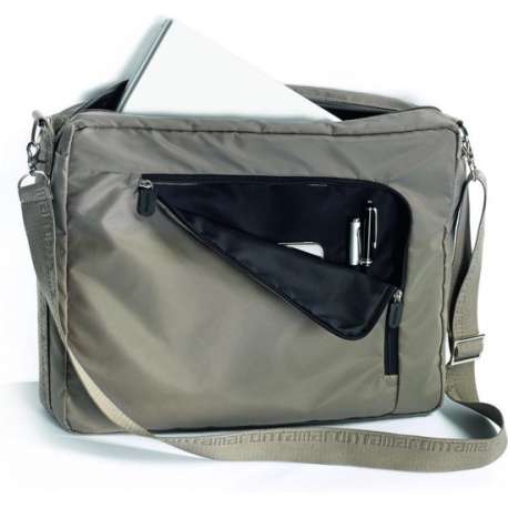 U-turnbag laptoptas taupe/noir