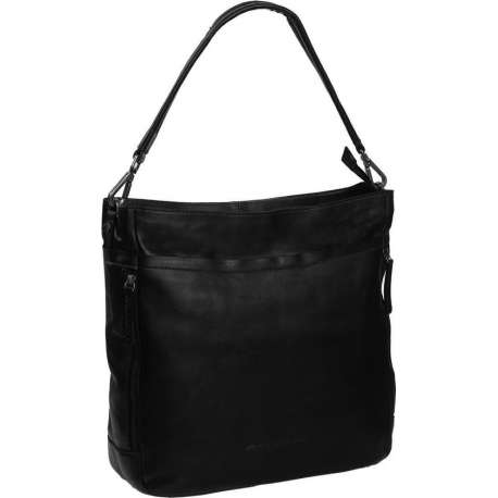 Chesterfield Lizzy Leren Hobo Schoudertas - Zwart