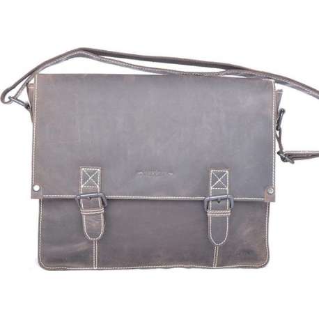 Buffelleren messenger bag, bruin-Arrigo