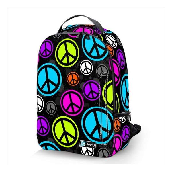 Laptop rugzak 15,6 Deluxe peace symbolen - Sleevy - schooltas