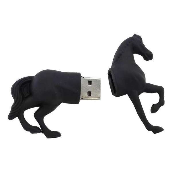 Paard usb stick 16gb zwart - 1jaar garantie - A graden chip