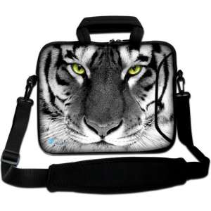 Sleevy 15,6 inch laptoptas witte tijger