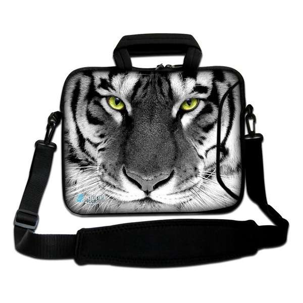 Sleevy 15,6 inch laptoptas witte tijger